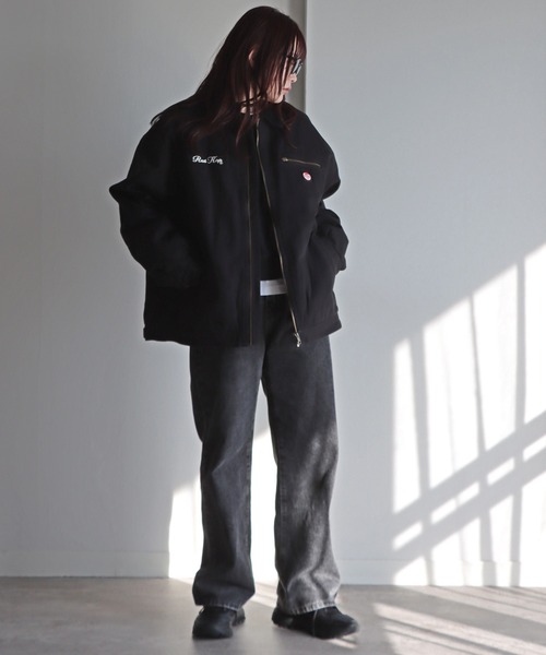 RED KAP（レッドキャップ）の「【RED KAP/レッドキャップ】 襟コーデュロイダックジャケット（ブルゾン・レディース・ブラック/カーキ/ベージュ・M/L/XL）」の8枚目の写真