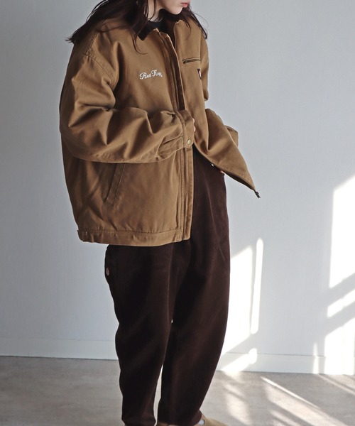 RED KAP（レッドキャップ）の「【RED KAP/レッドキャップ】 襟コーデュロイダックジャケット（ブルゾン・レディース・ブラック/カーキ/ベージュ・M/L/XL）」の9枚目の写真