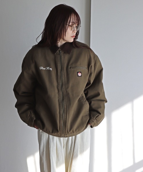 RED KAP（レッドキャップ）の「【RED KAP/レッドキャップ】 襟コーデュロイダックジャケット（ブルゾン・レディース・ブラック/カーキ/ベージュ・M/L/XL）」の13枚目の写真