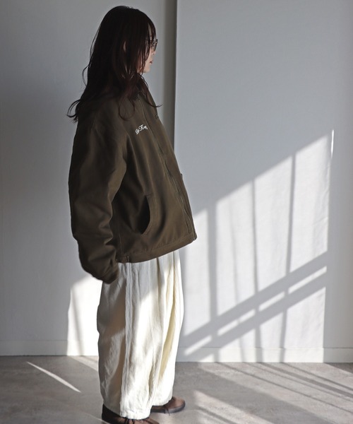 RED KAP（レッドキャップ）の「【RED KAP/レッドキャップ】 襟コーデュロイダックジャケット（ブルゾン・レディース・ブラック/カーキ/ベージュ・M/L/XL）」の14枚目の写真