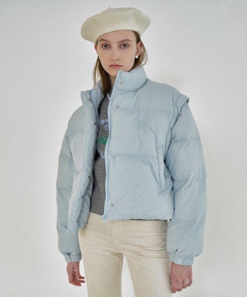 DETACHABLE PUFFER SHORT PADDING LIGHT BLUE