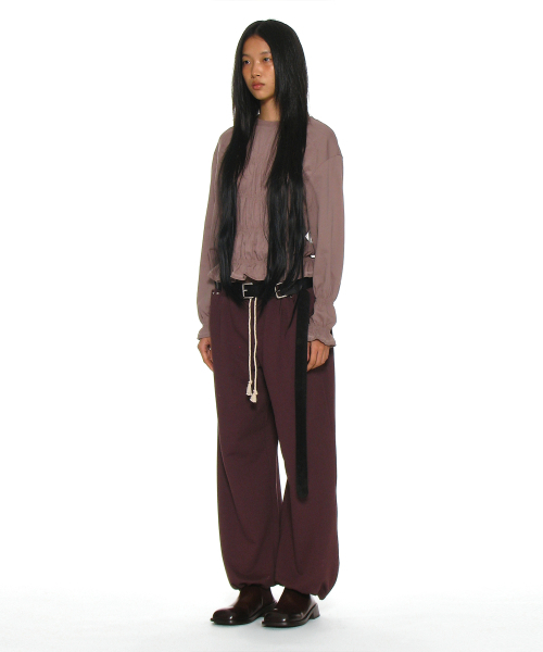 PARTIMENTO WOMEN(パルティメントウィメン)の「スモークドロングスリーブトップ_モカ(Tシャツ/カットソー・レディース・その他・S/M)」の3枚目の写真