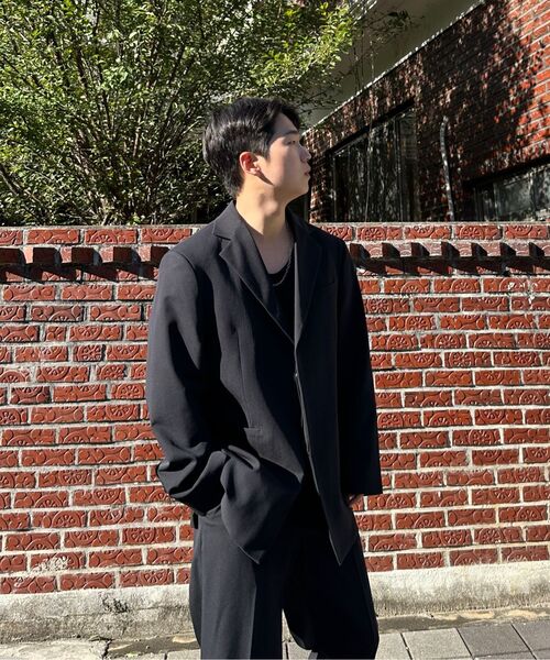 TRADCLUB(トラッドクラブ)の「コアヒドゥンボタンオーバーカジュアルセットアップスーツノータックパンツ(ブラック)(スラックス・メンズ・ブラック・FREE/38/40/42/44/32/34/36)」の5枚目の写真