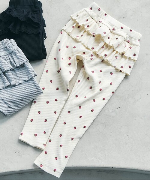 apres les cours（アプレレクール）の「後ろフリルレギンス/7days Style pants（その他パンツ・キッズ・アイボリー/ブラック/ライトグレー・110/100/90/80/130/120）」の2枚目の写真