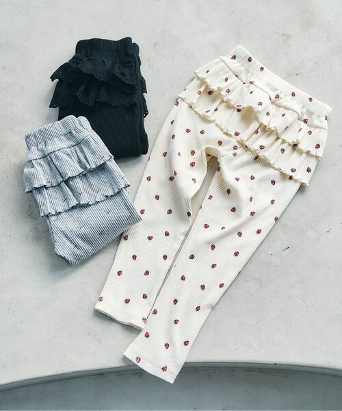 apres les cours（アプレレクール）の「後ろフリルレギンス/7days Style pants（その他パンツ・キッズ・アイボリー/ブラック/ライトグレー・110/100/90/80/130/120）」の6枚目の写真