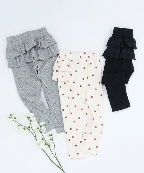 apres les cours（アプレレクール）の「後ろフリルレギンス/7days Style pants（その他パンツ・キッズ・アイボリー/ブラック/ライトグレー・110/100/90/80/130/120）」の7枚目の写真