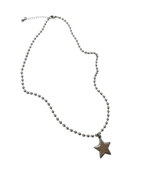 SK8ER ROCK(スケーターロック)の「Big Star Ball Chain Surgical Steel Necklace ((steel))(ネックレス・レディース・その他・FREE)」の1枚目の写真
