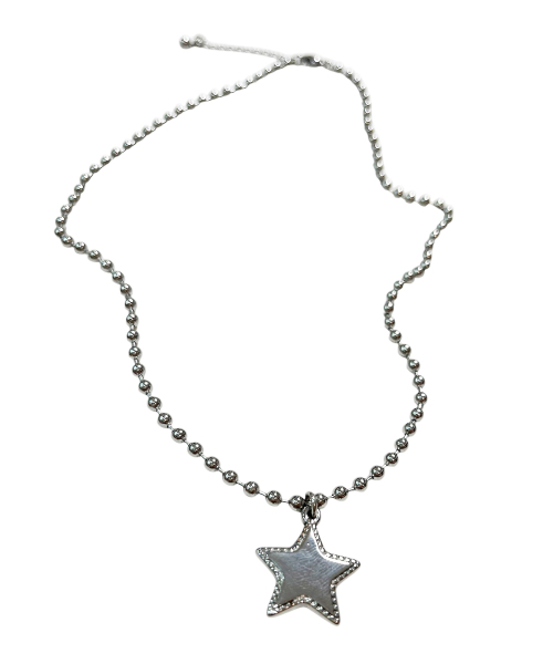 SK8ER ROCK(スケーターロック)の「Big Star Ball Chain Surgical Steel Necklace ((steel))(ネックレス・レディース・その他・FREE)」の3枚目の写真