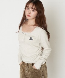 RAY CASSIN | 胸刺繍UネックヘンリーTシャツ(Tシャツ/カットソー)