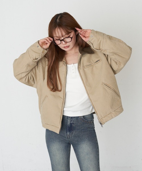 RAY CASSIN（レイカズン）の「胸刺繍UネックヘンリーTシャツ（Tシャツ/カットソー・レディース・グレー/ホワイト系その他2/グレー系その他2/ホワイト/ホワイト系その他・FREE）」の10枚目の写真