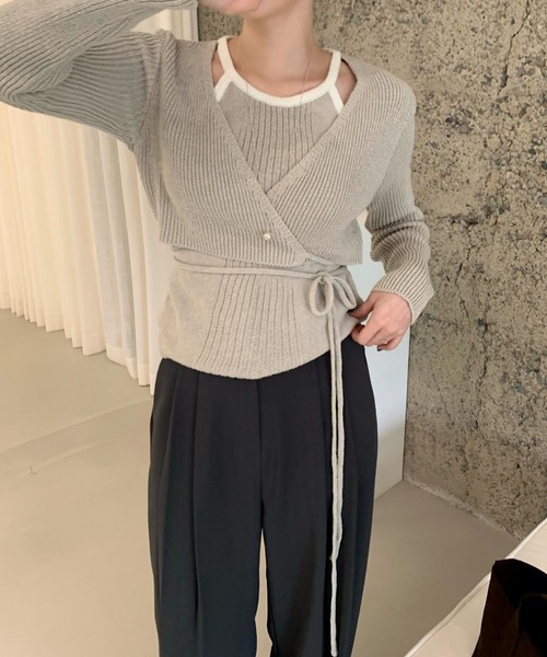 セール】キャミソールドッキングボレロ風ニット（ニット/セーター