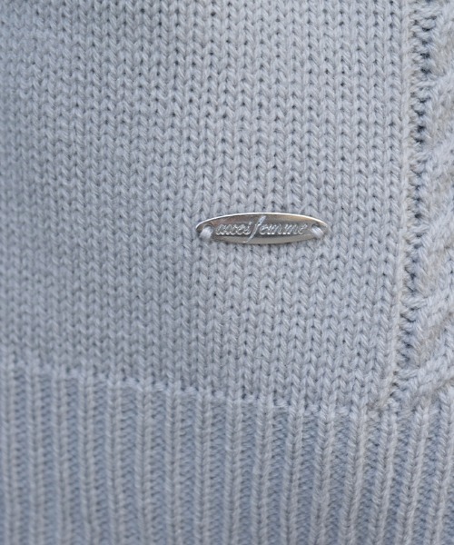 axes femme(アクシーズファム)の「リボン釦編み上げニットCD(カーディガン/ボレロ・レディース・グレー/イエロー/ホワイト/ピンク・FREE)」の12枚目の写真