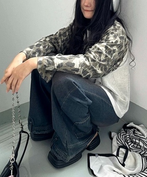 SHEENA(シーナ)の「カモフラ柄ラグランスリーブワッフルロンT(Tシャツ/カットソー・レディース・ライトグレー・M)」の13枚目の写真