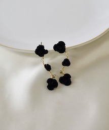【LA MUE】ニッケルフリー ローズ ワイヤーロングピアス