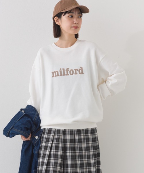 OMNES（オムネス）の「テック裏毛オーバーサイズロゴスウェットトップス milford UVカット付（スウェット・レディース・ダークグレー/ライトブルー/グレー/ホワイト・FREE）」の2枚目の写真