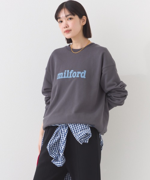 OMNES（オムネス）の「テック裏毛オーバーサイズロゴスウェットトップス milford UVカット付（スウェット・レディース・ダークグレー/ライトブルー/グレー/ホワイト・FREE）」の3枚目の写真