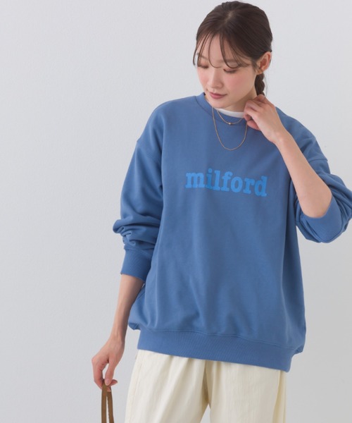 OMNES（オムネス）の「テック裏毛オーバーサイズロゴスウェットトップス milford UVカット付（スウェット・レディース・ダークグレー/ライトブルー/グレー/ホワイト・FREE）」の4枚目の写真