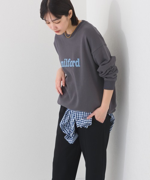 OMNES（オムネス）の「テック裏毛オーバーサイズロゴスウェットトップス milford UVカット付（スウェット・レディース・ダークグレー/ライトブルー/グレー/ホワイト・FREE）」の12枚目の写真