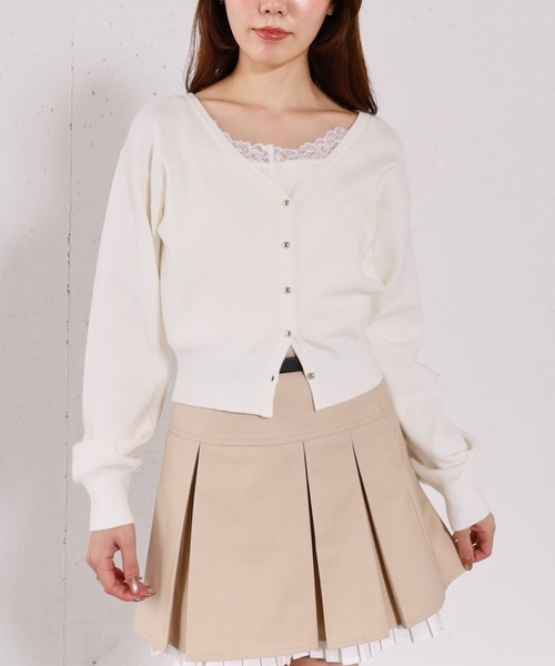 archives（アルシーヴ）の「レーストリムニットアンサンブル（ニット/セーター・レディース・チャコールグレー/ブルー/ホワイト・MEDIUM）」の12枚目の写真