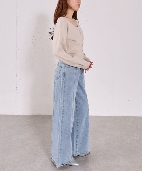 archives（アルシーヴ）の「レーストリムニットアンサンブル（ニット/セーター・レディース・チャコールグレー/ブルー/ホワイト・MEDIUM）」の9枚目の写真