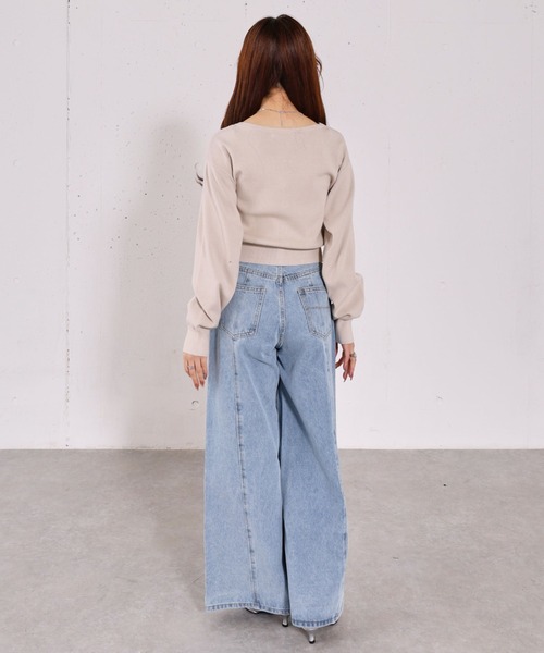 archives（アルシーヴ）の「レーストリムニットアンサンブル（ニット/セーター・レディース・チャコールグレー/ブルー/ホワイト・MEDIUM）」の10枚目の写真