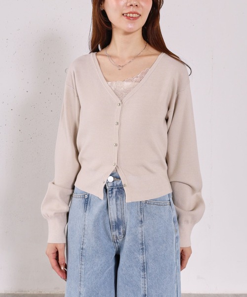 archives（アルシーヴ）の「レーストリムニットアンサンブル（ニット/セーター・レディース・チャコールグレー/ブルー/ホワイト・MEDIUM）」の5枚目の写真