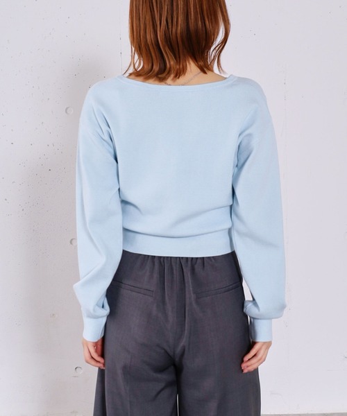 archives（アルシーヴ）の「レーストリムニットアンサンブル（ニット/セーター・レディース・チャコールグレー/ブルー/ホワイト・MEDIUM）」の21枚目の写真