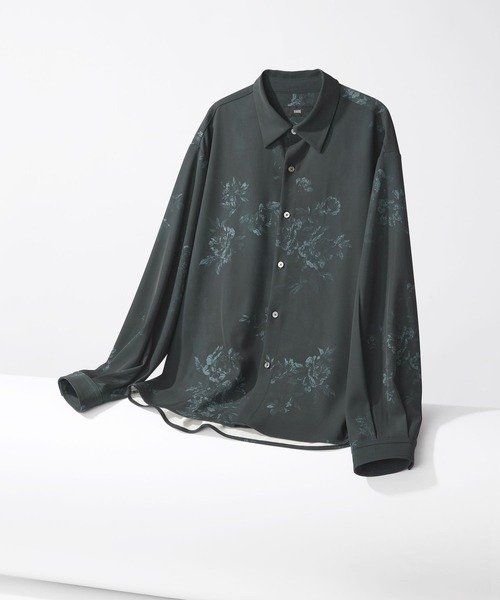 HARE（ハレ）の「FLOWER ARTシャツ(HARE)（シャツ/ブラウス・メンズ・ブラック系その他/ブラック/ホワイト/ブルー・FREE）」の3枚目の写真