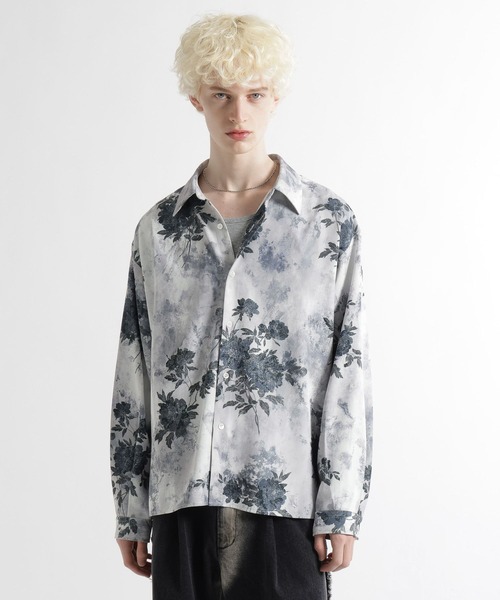 HARE（ハレ）の「FLOWER ARTシャツ(HARE)（シャツ/ブラウス・メンズ・ブラック系その他/ブラック/ホワイト/ブルー・FREE）」の16枚目の写真