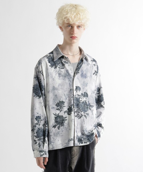 HARE（ハレ）の「FLOWER ARTシャツ(HARE)（シャツ/ブラウス・メンズ・ブラック系その他/ブラック/ホワイト/ブルー・FREE）」の17枚目の写真