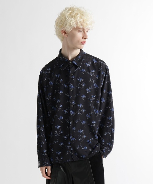 HARE（ハレ）の「FLOWER ARTシャツ(HARE)（シャツ/ブラウス・メンズ・ブラック系その他/ブラック/ホワイト/ブルー・FREE）」の21枚目の写真