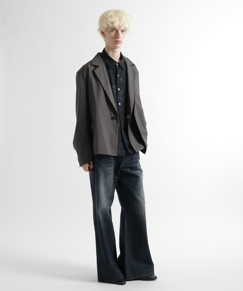 HARE（ハレ）の「FLOWER ARTシャツ(HARE)（シャツ/ブラウス・メンズ・ブラック系その他/ブラック/ホワイト/ブルー・FREE）」の9枚目の写真