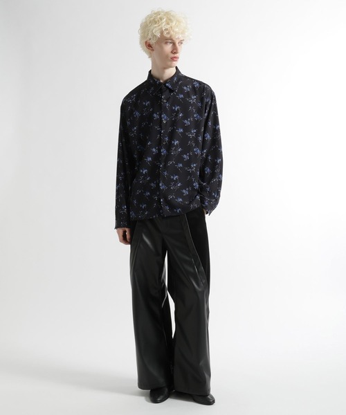 HARE（ハレ）の「FLOWER ARTシャツ(HARE)（シャツ/ブラウス・メンズ・ブラック系その他/ブラック/ホワイト/ブルー・FREE）」の12枚目の写真