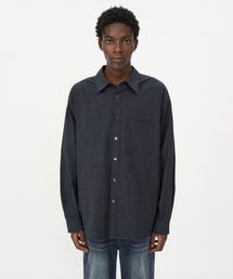 INSILENCE | レギュラーフィットチェックシャツ ブラック(シャツ/ブラウス)