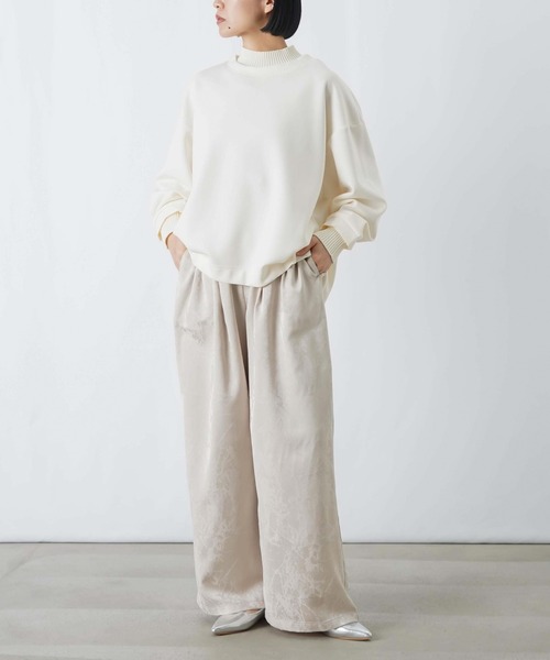 LUCA/LADY LUCK LUCA（ルカ/レディラックルカ）の「LC/LLL ニットレイヤード風ダンボールプルオーバー（Tシャツ/カットソー・レディース・チャコールグレー/アイボリー/グリーン・FREE）」の7枚目の写真