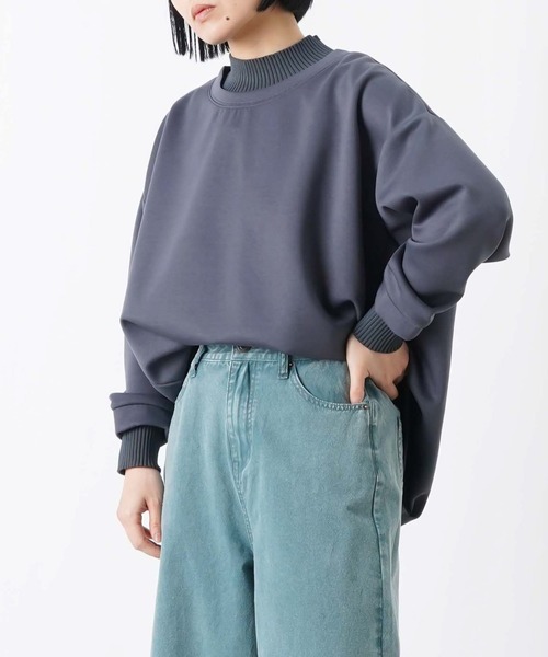 LUCA/LADY LUCK LUCA（ルカ/レディラックルカ）の「LC/LLL ニットレイヤード風ダンボールプルオーバー（Tシャツ/カットソー・レディース・チャコールグレー/アイボリー/グリーン・FREE）」の17枚目の写真