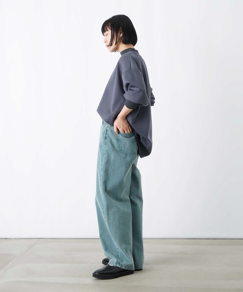 LUCA/LADY LUCK LUCA（ルカ/レディラックルカ）の「LC/LLL ニットレイヤード風ダンボールプルオーバー（Tシャツ/カットソー・レディース・チャコールグレー/アイボリー/グリーン・FREE）」の18枚目の写真