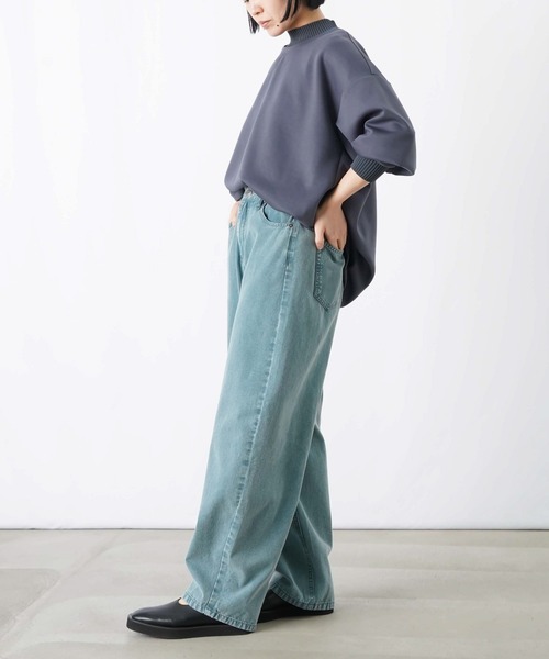 LUCA/LADY LUCK LUCA（ルカ/レディラックルカ）の「LC/LLL ニットレイヤード風ダンボールプルオーバー（Tシャツ/カットソー・レディース・チャコールグレー/アイボリー/グリーン・FREE）」の16枚目の写真