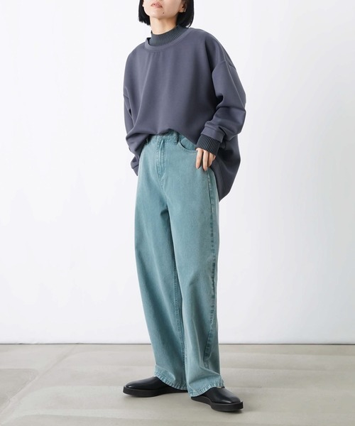 LUCA/LADY LUCK LUCA（ルカ/レディラックルカ）の「LC/LLL ニットレイヤード風ダンボールプルオーバー（Tシャツ/カットソー・レディース・チャコールグレー/アイボリー/グリーン・FREE）」の19枚目の写真