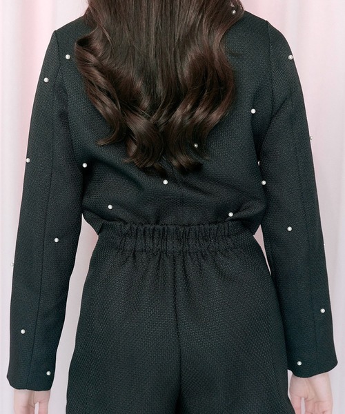 OLIVE des OLIVE（オリーブデオリーブ）の「【Belle Charme】Pearl Tweed Jacket（ノーカラージャケット・レディース・ブラック/アイボリー/ピンク・FREE）」の14枚目の写真