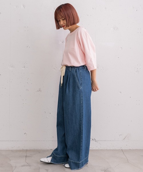 POU DOU DOU(プードゥドゥ)の「スリットヘムタックデニムパンツ(デニムパンツ・レディース・インディゴブルー/ブルー系その他・3)」の15枚目の写真