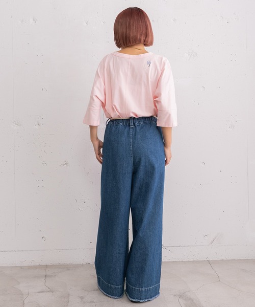 POU DOU DOU(プードゥドゥ)の「スリットヘムタックデニムパンツ(デニムパンツ・レディース・インディゴブルー/ブルー系その他・3)」の16枚目の写真