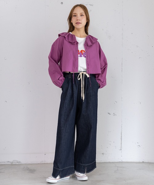 POU DOU DOU(プードゥドゥ)の「スリットヘムタックデニムパンツ(デニムパンツ・レディース・インディゴブルー/ブルー系その他・3)」の20枚目の写真