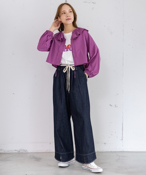 POU DOU DOU(プードゥドゥ)の「スリットヘムタックデニムパンツ(デニムパンツ・レディース・インディゴブルー/ブルー系その他・3)」の21枚目の写真