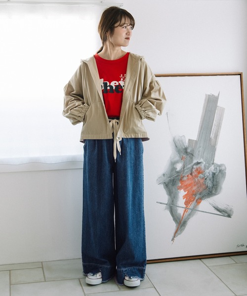 POU DOU DOU(プードゥドゥ)の「スリットヘムタックデニムパンツ(デニムパンツ・レディース・インディゴブルー/ブルー系その他・3)」の22枚目の写真