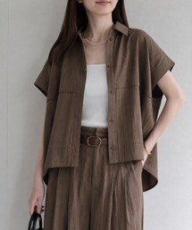 【SETUP対応商品】ドライタッチ ランタンシャツ/フレンチスリーブ