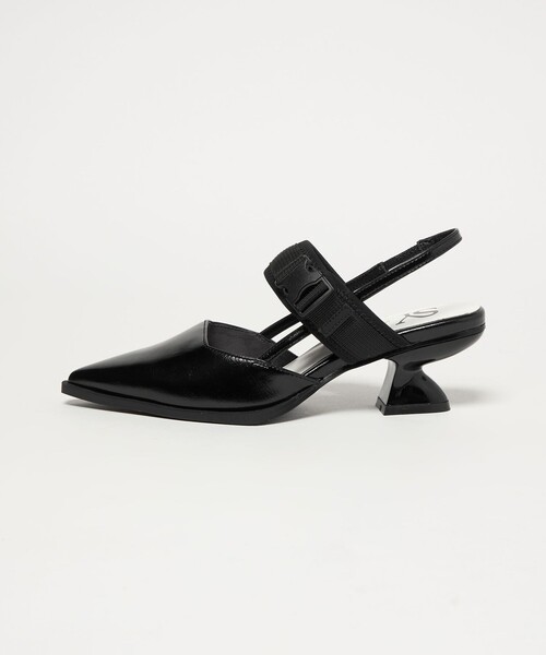 SY UNITED ARROWS(シーユナイテッドアローズ)の「<SY> シェイプヒールベルクロバックベルト パンプス50↑(パンプス・レディース・ブラック/シルバー・23.5cm/23cm/22.5cm/22cm/25cm/24.5cm/24cm)」の1枚目の写真