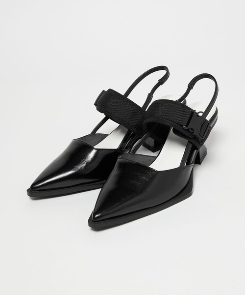 SY UNITED ARROWS(シーユナイテッドアローズ)の「<SY> シェイプヒールベルクロバックベルト パンプス50↑(パンプス・レディース・ブラック/シルバー・23.5cm/23cm/22.5cm/22cm/25cm/24.5cm/24cm)」の3枚目の写真