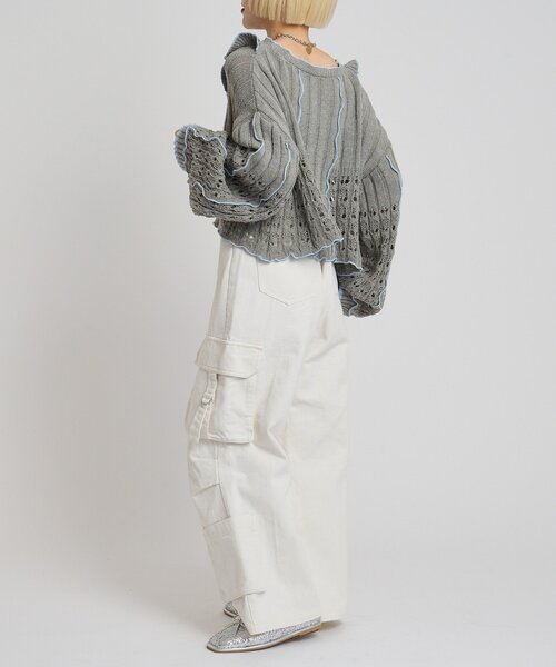 w closet（ダブルクローゼット）の「ポケットカーゴデニム（デニムパンツ・レディース・オフホワイト/ブルー・FREE）」の17枚目の写真