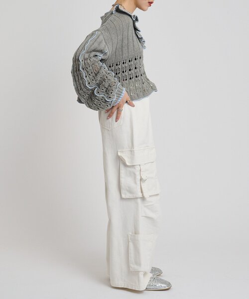 w closet（ダブルクローゼット）の「ポケットカーゴデニム（デニムパンツ・レディース・オフホワイト/ブルー・FREE）」の19枚目の写真